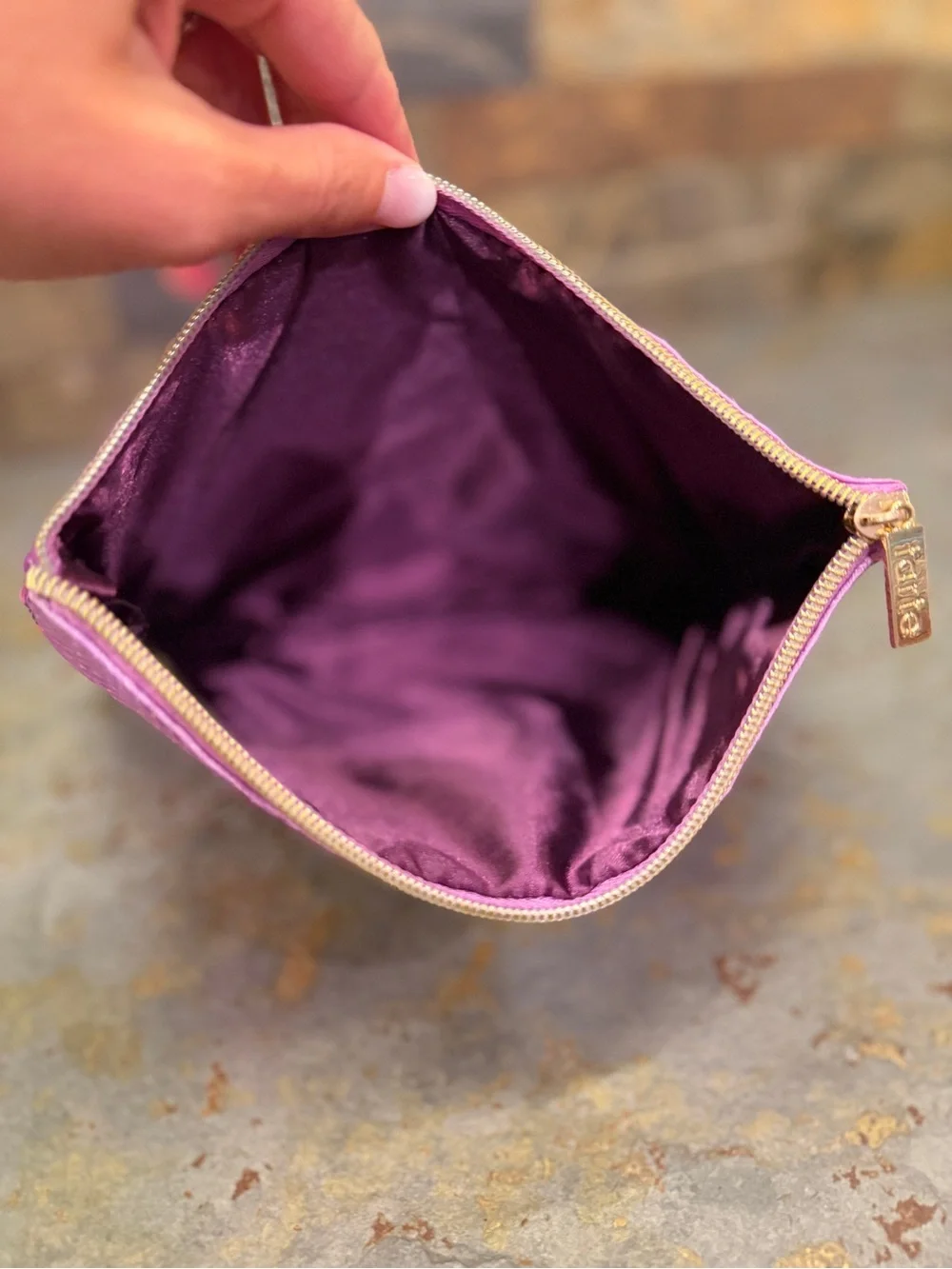 Pink Sequin Flamingo Zip Pouch Tarte Make Up Holder